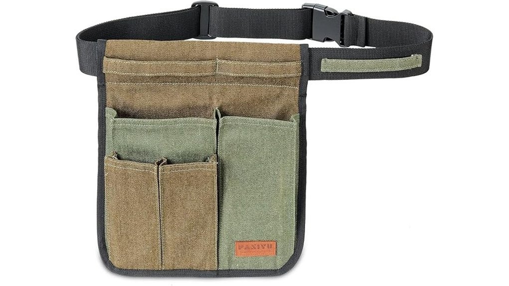 adjustable green denim toolbelt