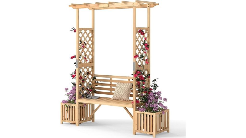 arbor bench with pergola