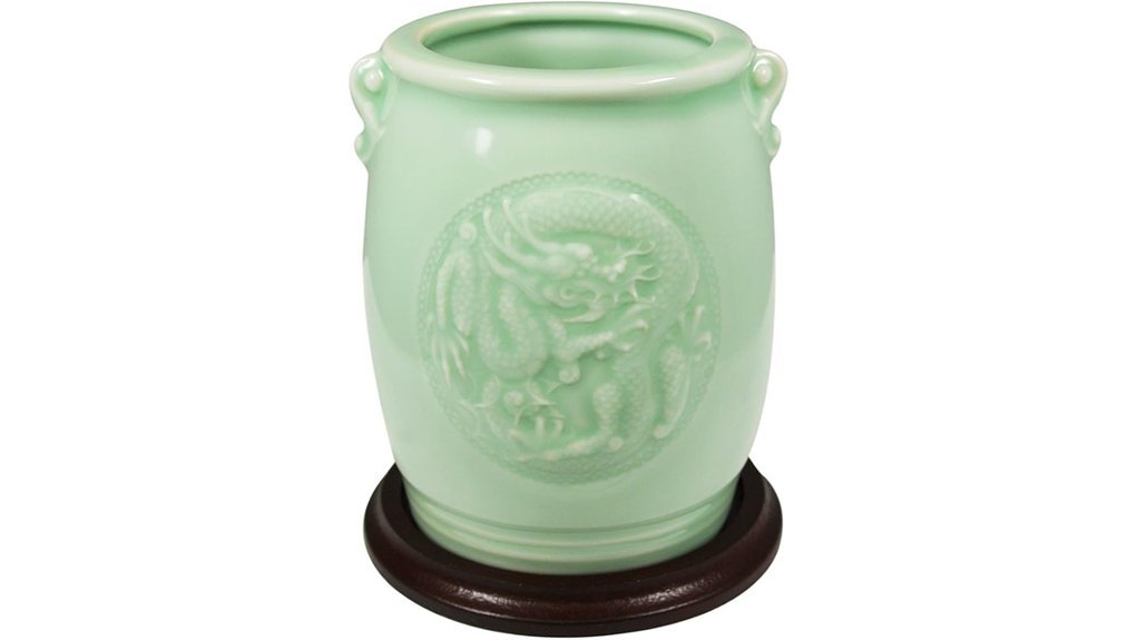 elegant ceramic dragon vase
