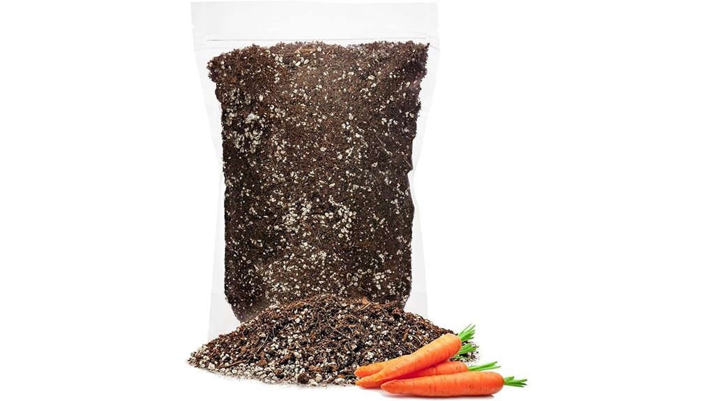 organic potting soil carrots