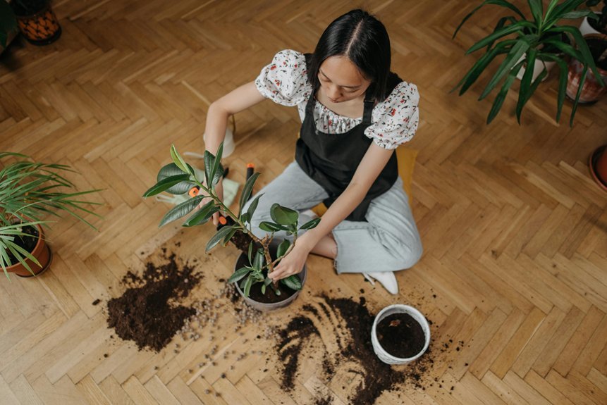 stylish plant floor protection