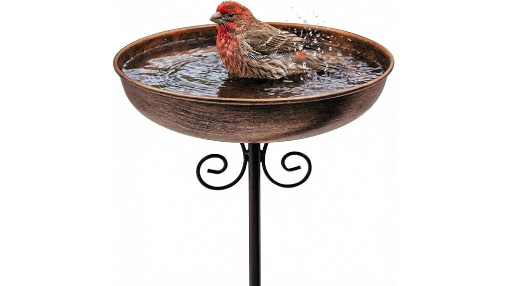 adjustable metal bird bath