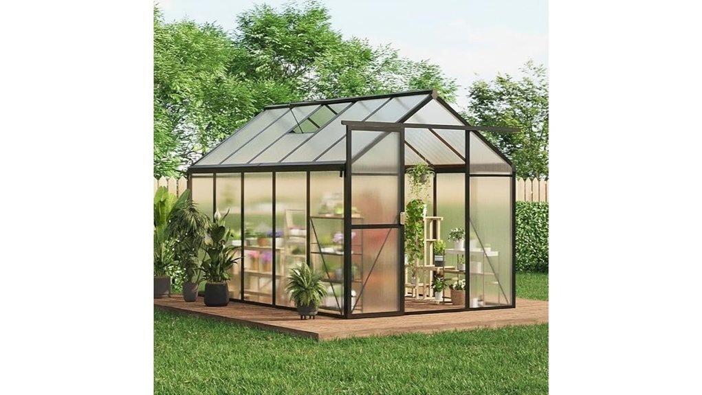 aluminum polycarbonate greenhouse structure