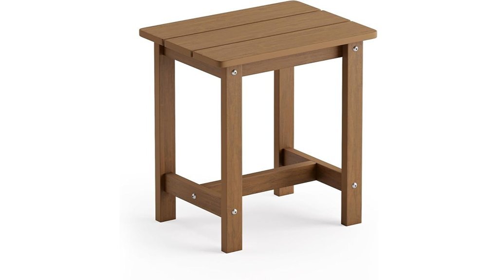 brown outdoor side table