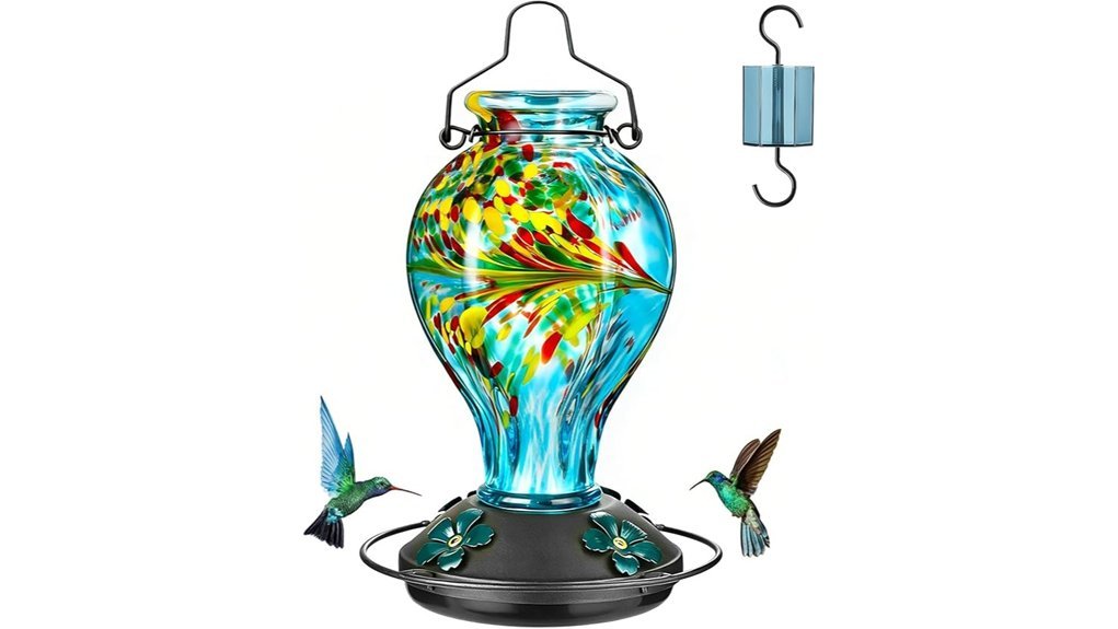colorful hummingbird feeder design