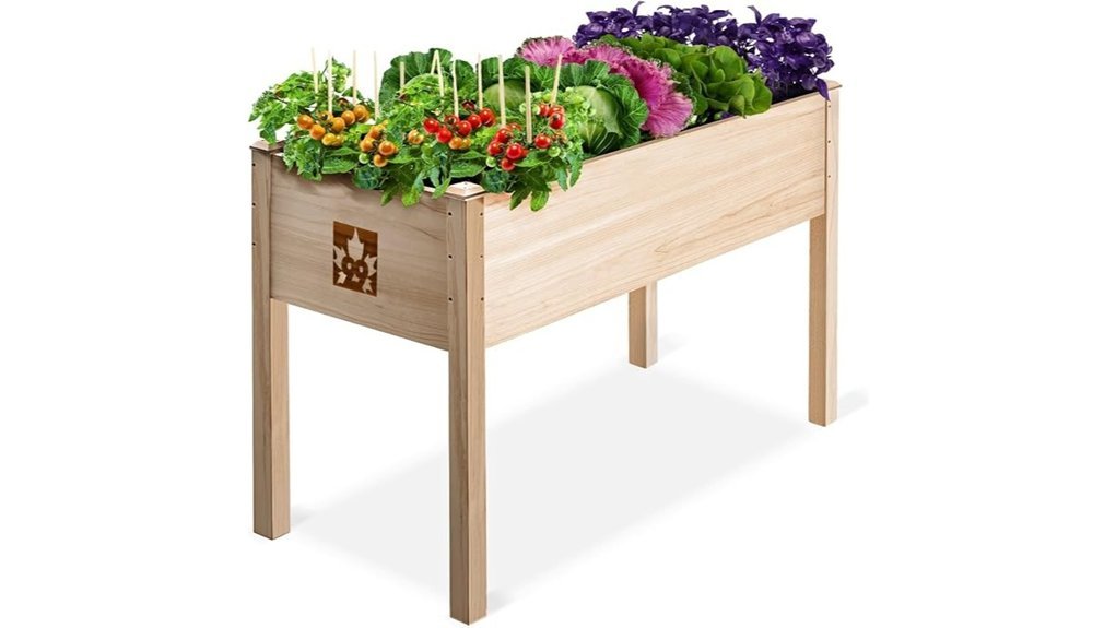 elevated cedar garden planter