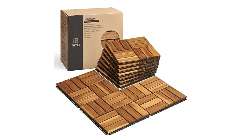 golden teak deck tiles