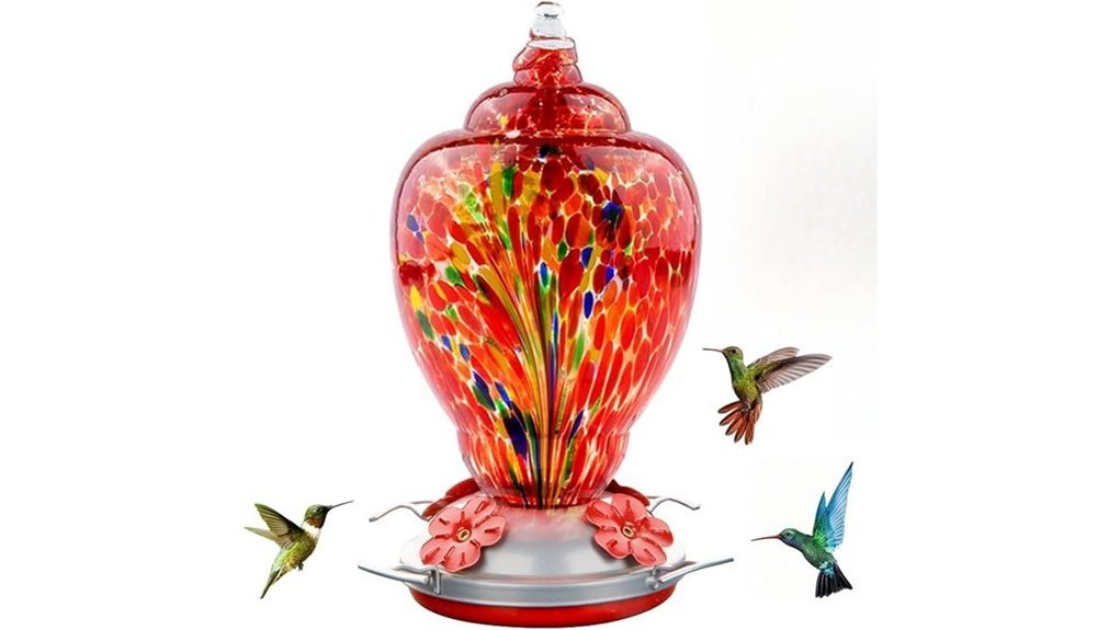 hand blown glass feeder
