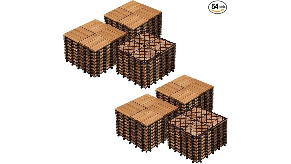interlocking acacia wood tiles