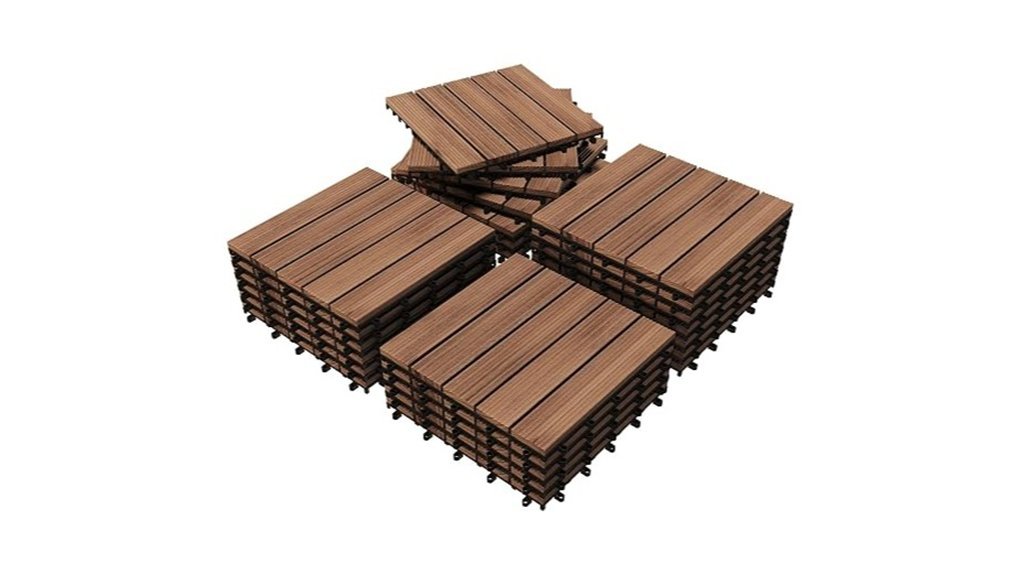 interlocking acacia wood tiles