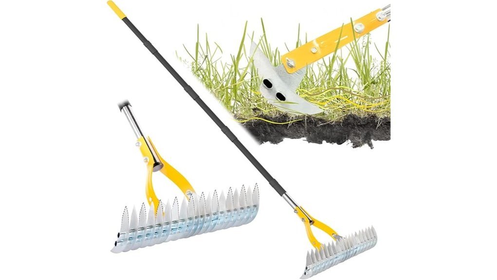 long handled lawn thatch rake