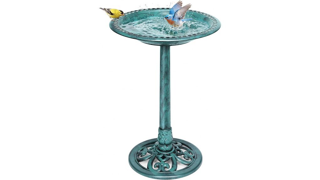 outdoor polyresin bird bath