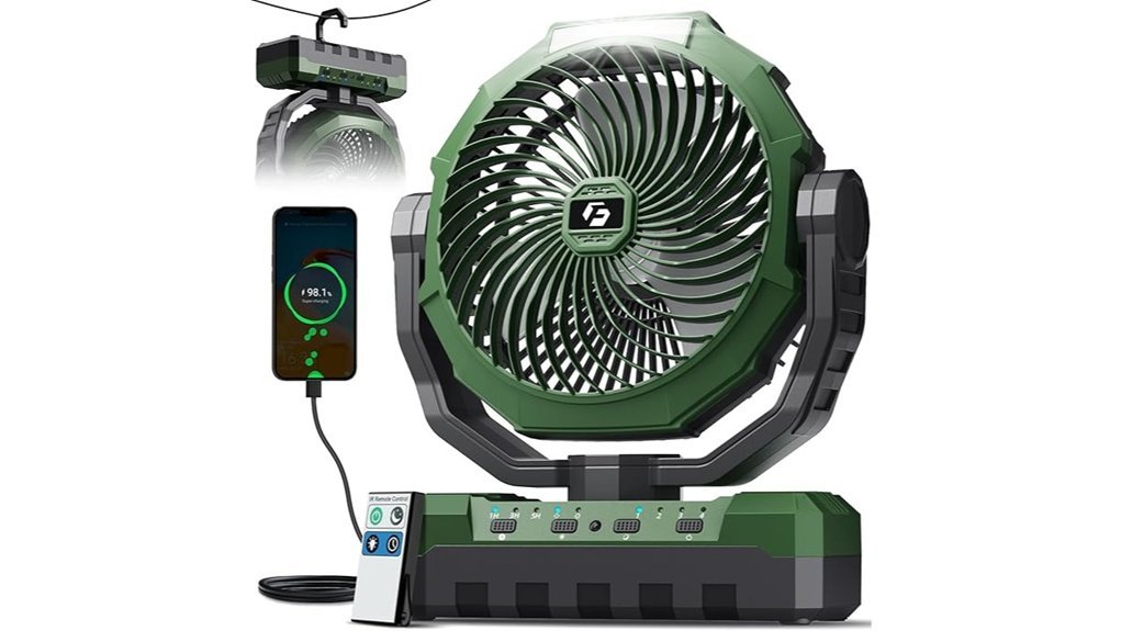 rechargeable camping fan light