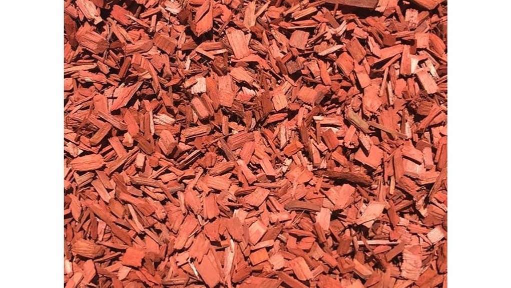 red wood chip mulch
