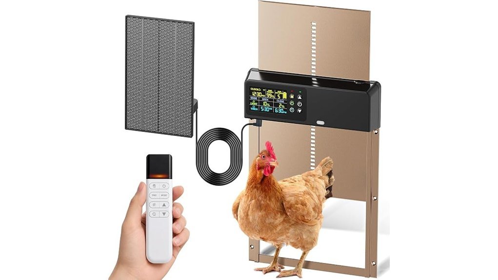 remote controlled solar coop door