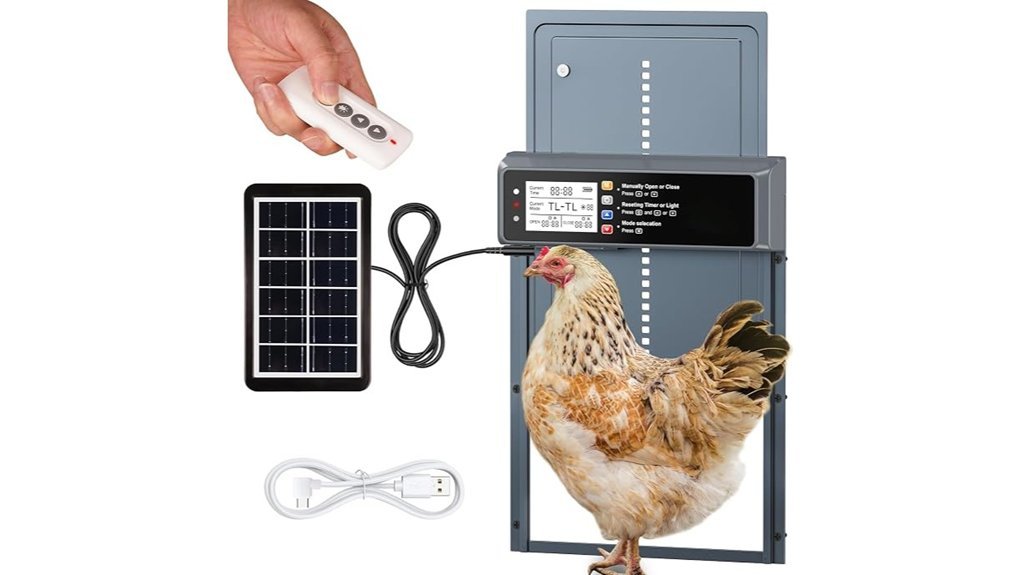 remote controlled solar coop door