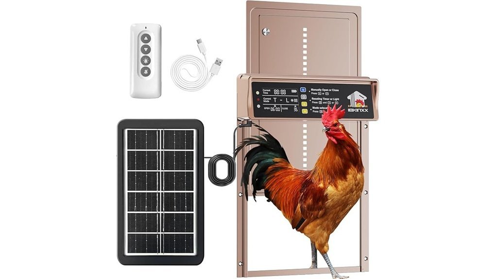 remote controlled solar coop door