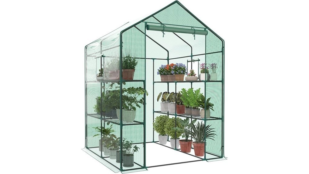 spacious outdoor greenhouse shelves
