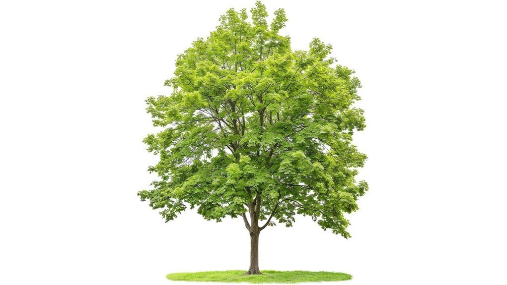 three silver maple trees