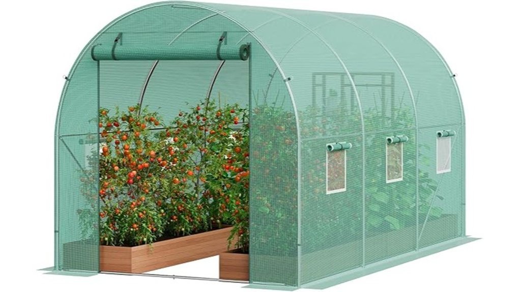 tunnel greenhouse with windows