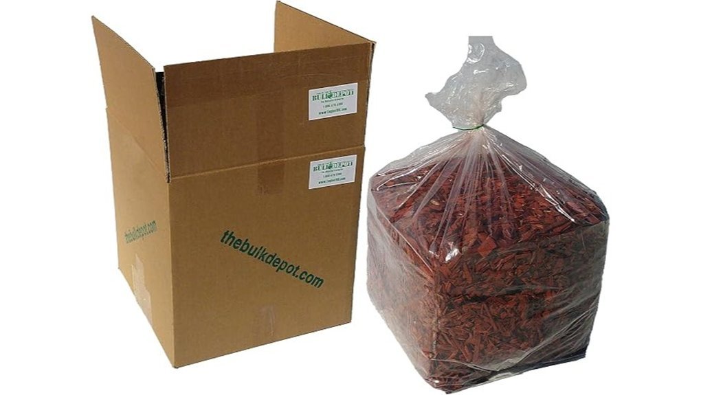 vibrant red wood mulch
