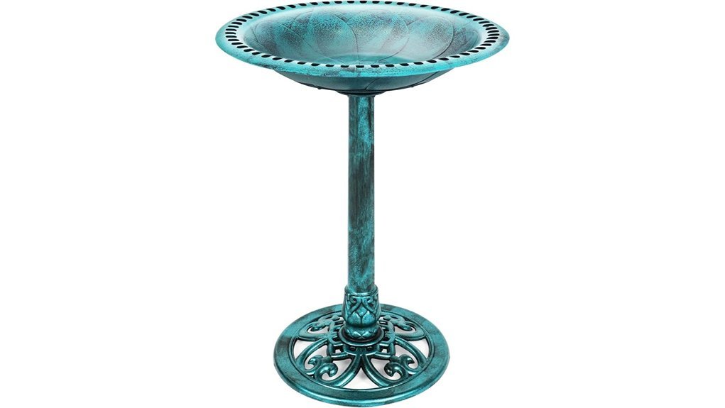 vintage pedestal bird bath