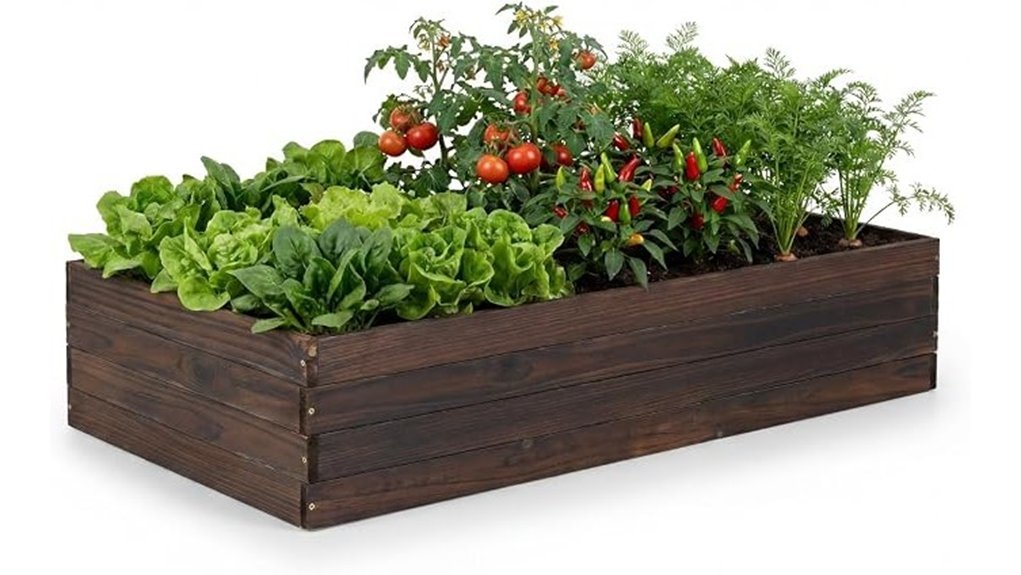 wooden garden planter box