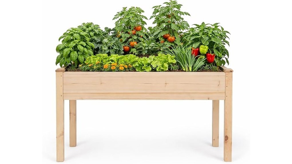 wooden raised garden bed