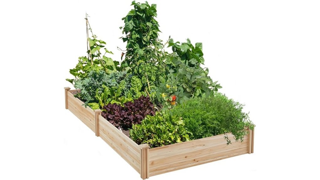 wooden raised garden planter