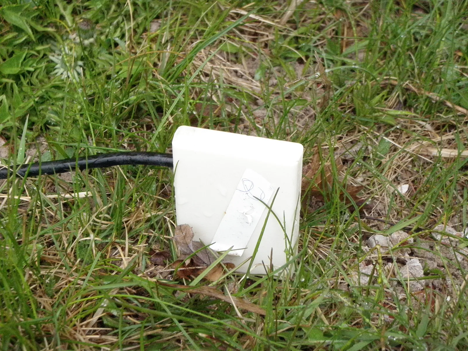 Soil moisture sensor used to check how wet garden soil is